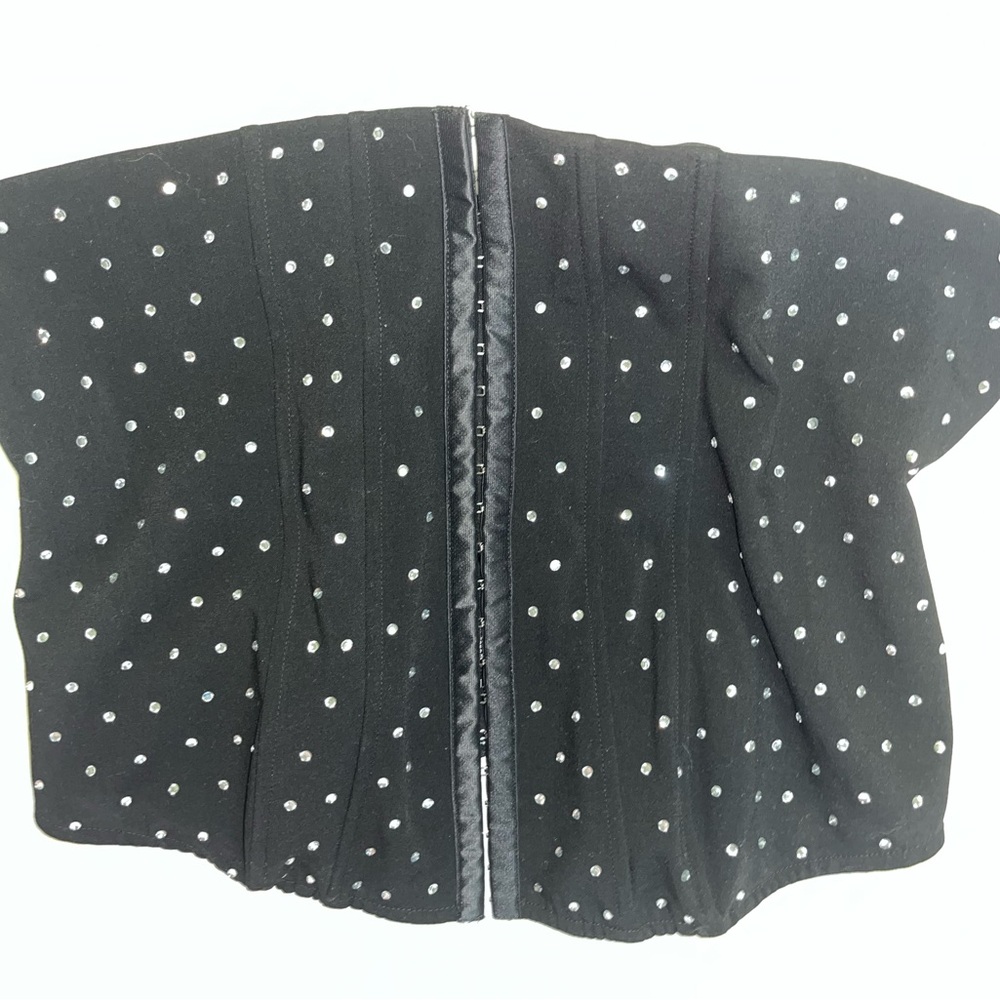 Strapless Black Rhinestone Corset Top